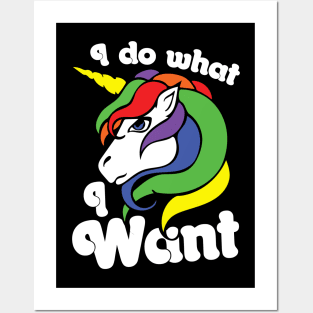 I do what I want unicorn Posters and Art